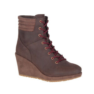 NWOT Merrell Women's Tremblant Wedge Waterproof Espresso Boot Brown Size 10.5
